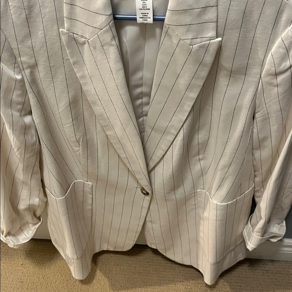 H&M Cream Pinstripe Jacket - Picture 3 of 5